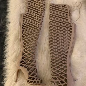 Netted heels- never worn